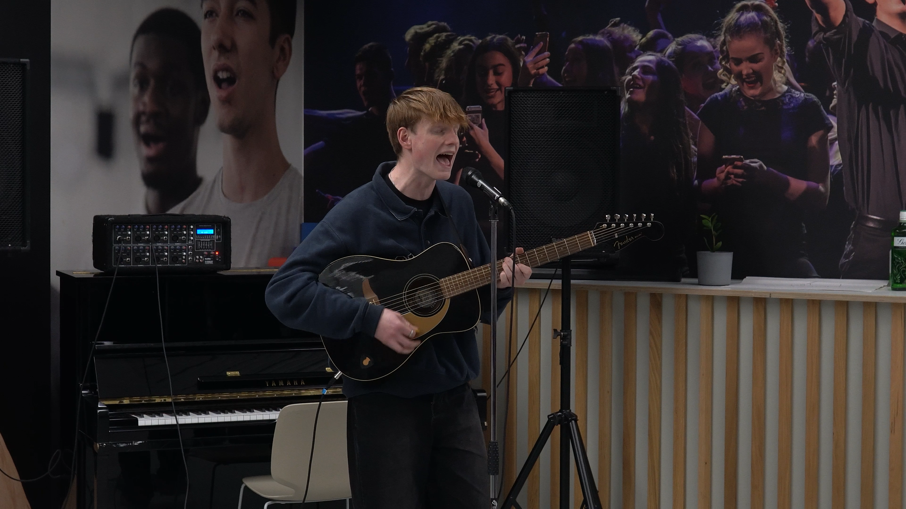 Sixth Form student Todd Dachtler performing at the Chiswick Arts and Business Drinks 2025